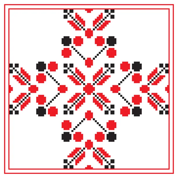 Ornamento étnico mandala padrões geométricos na cor vermelha — Vetor de Stock