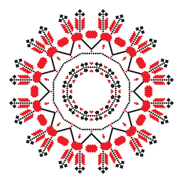 Etniczne ornament mandala geometryczne wzory w kolorze czerwonym — Wektor stockowy