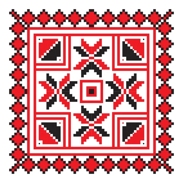 Ethnic ornament mandala geometric patterns in red color — Stock Vector