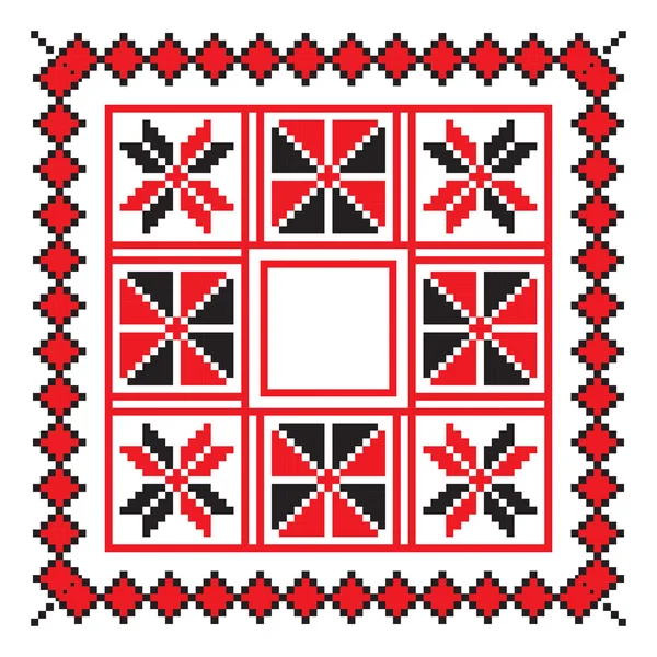 Ornement ethnique mandala motifs géométriques en couleur rouge — Image vectorielle