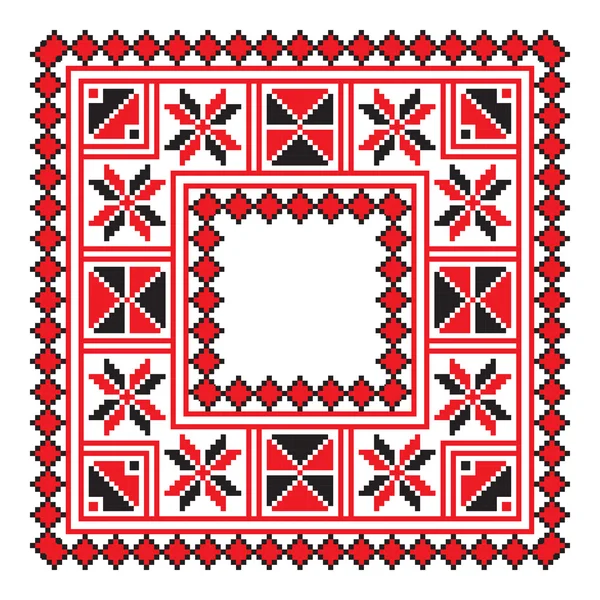 Ornement ethnique mandala motifs géométriques en couleur rouge — Image vectorielle