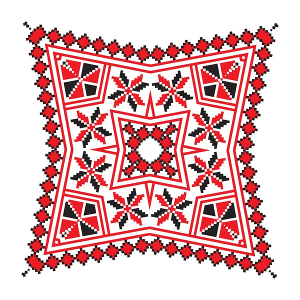 Kırmızı renkte etnik süsleme mandala geometrik desenler — Stok Vektör
