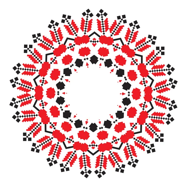 Ornamento étnico mandala patrones geométricos en color rojo — Vector de stock