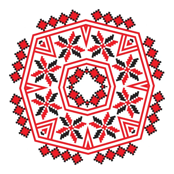 Ornamento étnico mandala patrones geométricos en color rojo — Vector de stock