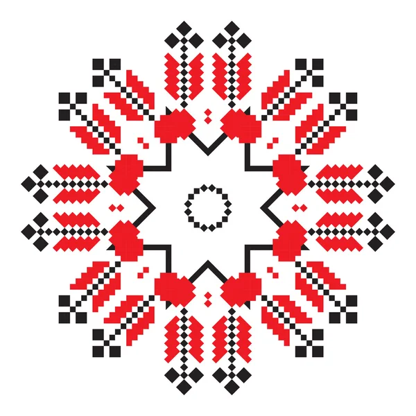 Ornement ethnique mandala motifs géométriques en couleur rouge — Image vectorielle