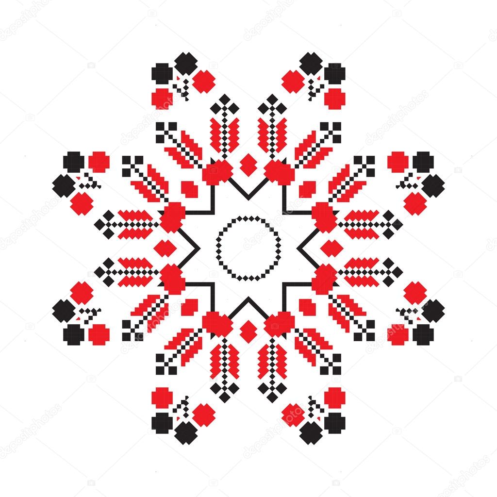 Ethnic ornament mandala geometric patterns in red color