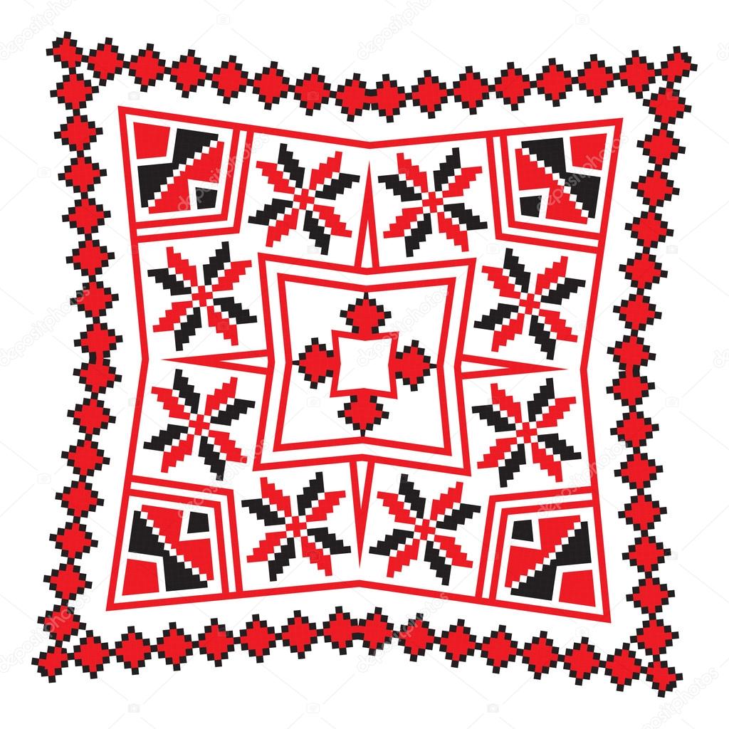 Ethnic ornament mandala geometric patterns in red color