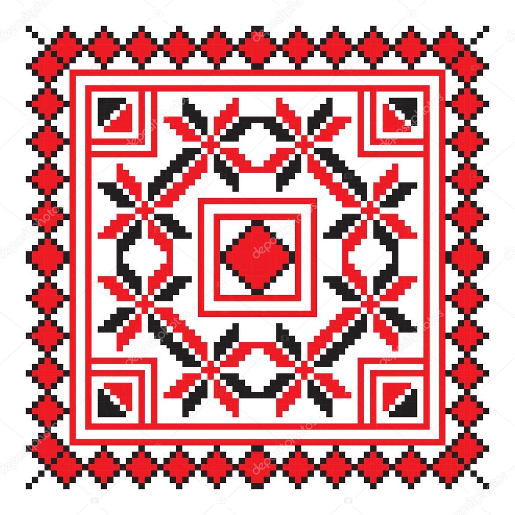 Ethnic ornament mandala geometric patterns in red color