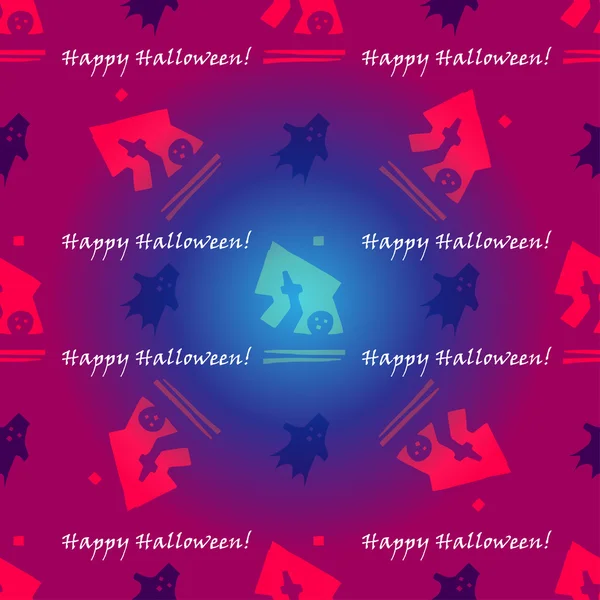 Merry Halloween seamless with traditional symbols icons. Vector. — Stock Vector