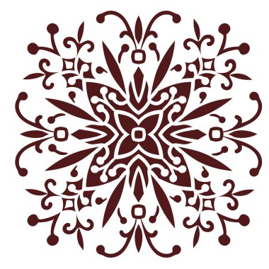 Marsala renginde el çizimi zentangle mandala elementi