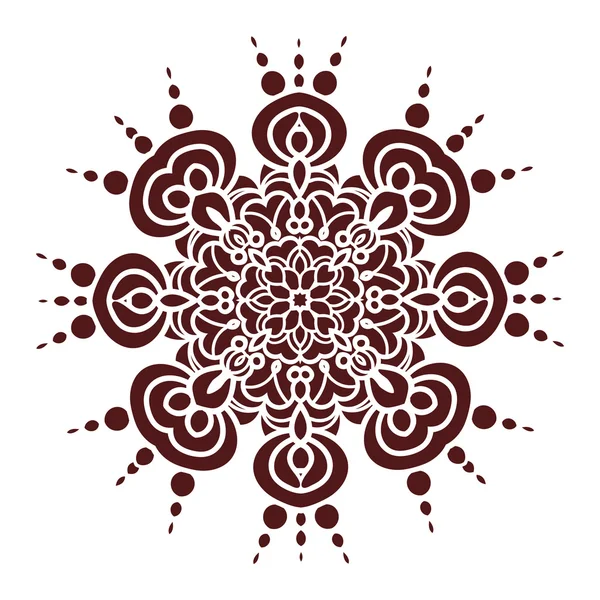 Elemento mandala dibujo a mano, silueta en color marsala. Estilo mayólica italiana — Vector de stock