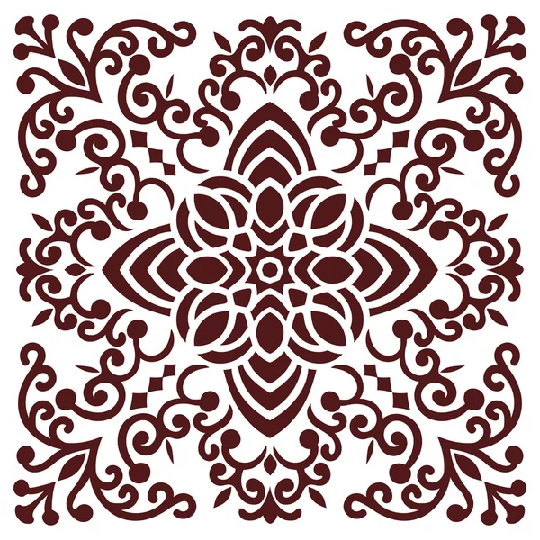 Elemento mandala de zentangle de dibujo a mano en color marsala — Vector de stock