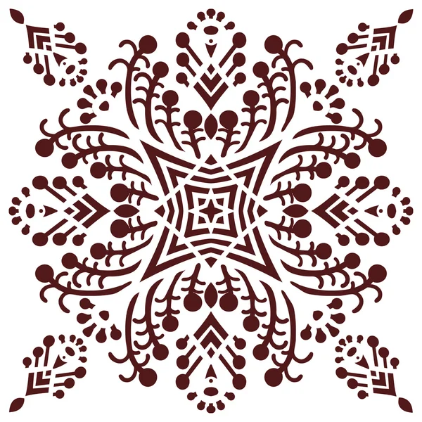 Элемент мандалы ручной работы в цвете марсалы — стоковый вектор
