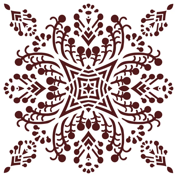 Dessin à la main élément mandala zentangle en couleur marsala — Image vectorielle