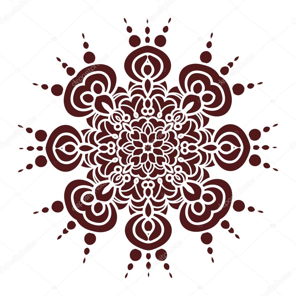 Download Hand drawing mandala element, silhouette in marsala color ...