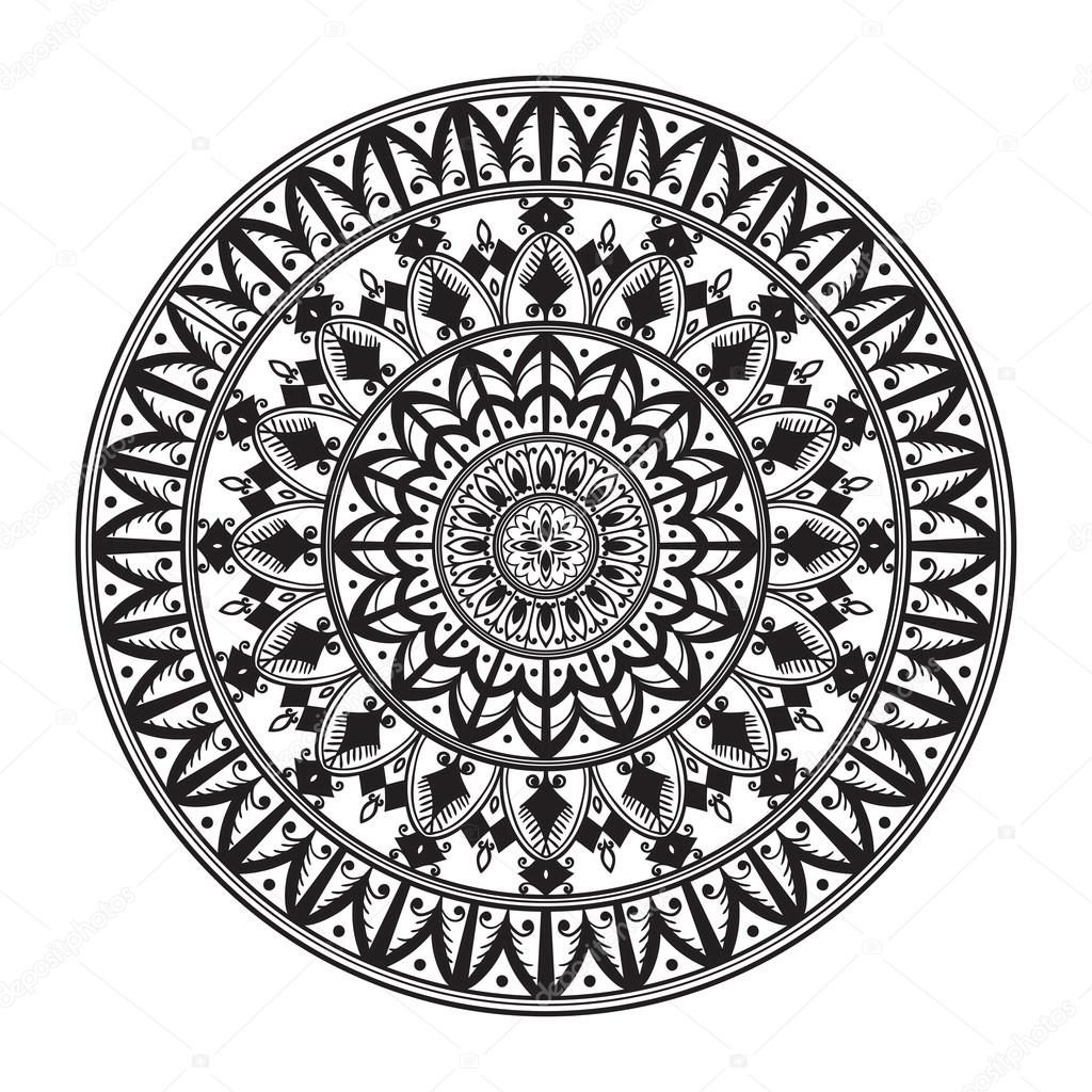 Circular pattern. African ethnic ornament Vector illustration.