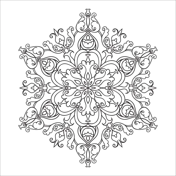 Elemento mandala zentangle disegno a mano. Stile maiolica italiana — Vettoriale Stock