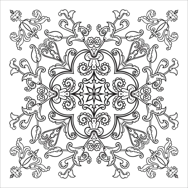 Ручной рисунок zentangle мандала элемент. Итальянский стиль майолики — стоковый вектор