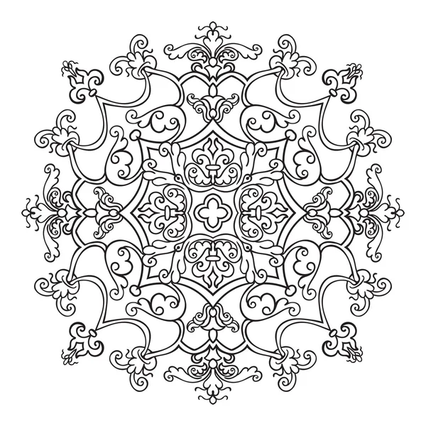 Dessin à la main élément mandala zentangle. Style majolica italien — Image vectorielle