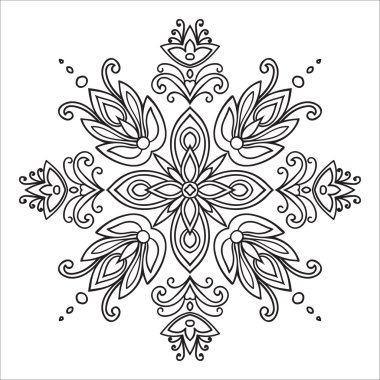Hand drawing zentangle mandala element. Italian majolica style clipart