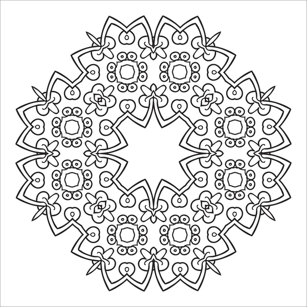 Menggambar elemen zentangle mandala. Gaya Italia majolica - Stok Vektor