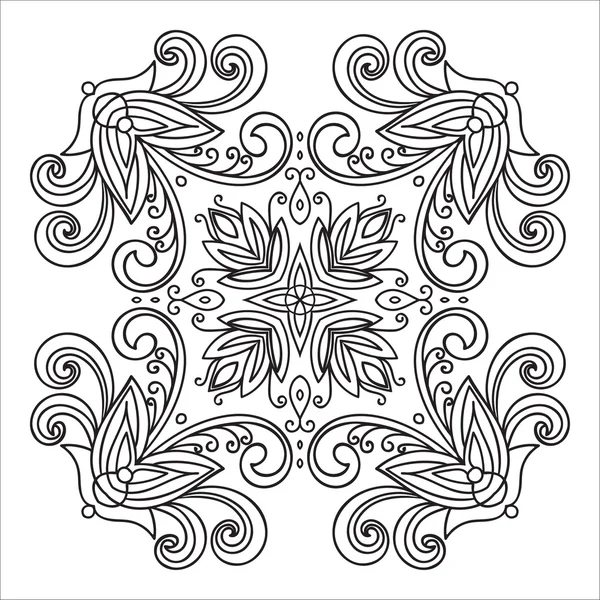 手绘图 zentangle 曼陀罗元素。意大利珐琅器样式 — 图库矢量图片