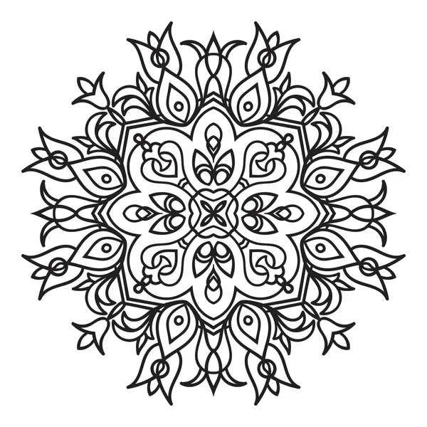 Elemento mandala zentangle disegno a mano. Stile maiolica italiana — Vettoriale Stock