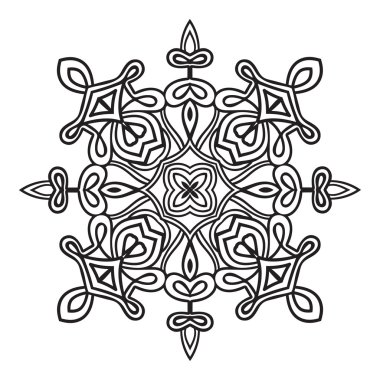 El çizim zentangle mandala öğesi. İtalyan Mayolikası tarzı