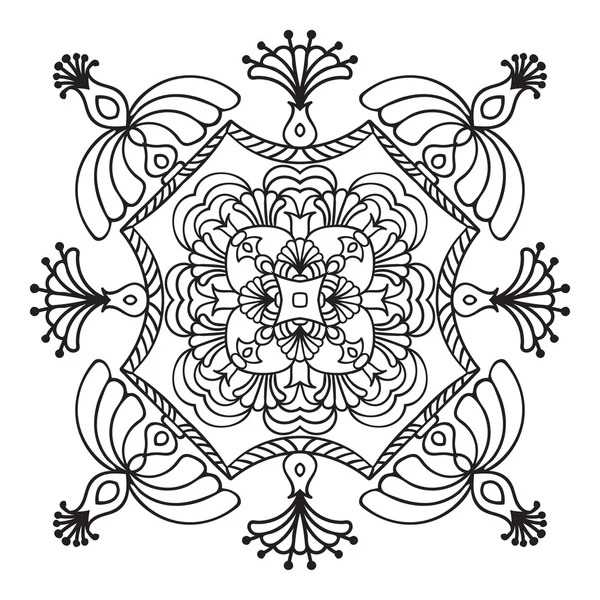 Dibujo a mano zentangle elemento mandala. Estilo mayólica italiana — Vector de stock