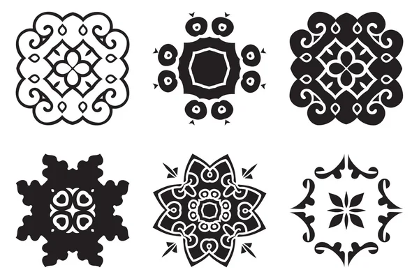 Набор элементов декоративной мандалы — стоковый вектор