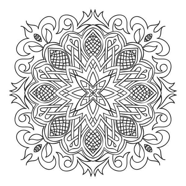 Circular pattern. Islamic ethnic ornament for pottery, tiles, textiles, tattoos — Stock Vector