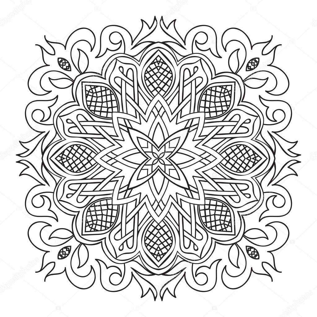 Circular pattern. Islamic ethnic ornament Vector illustration.