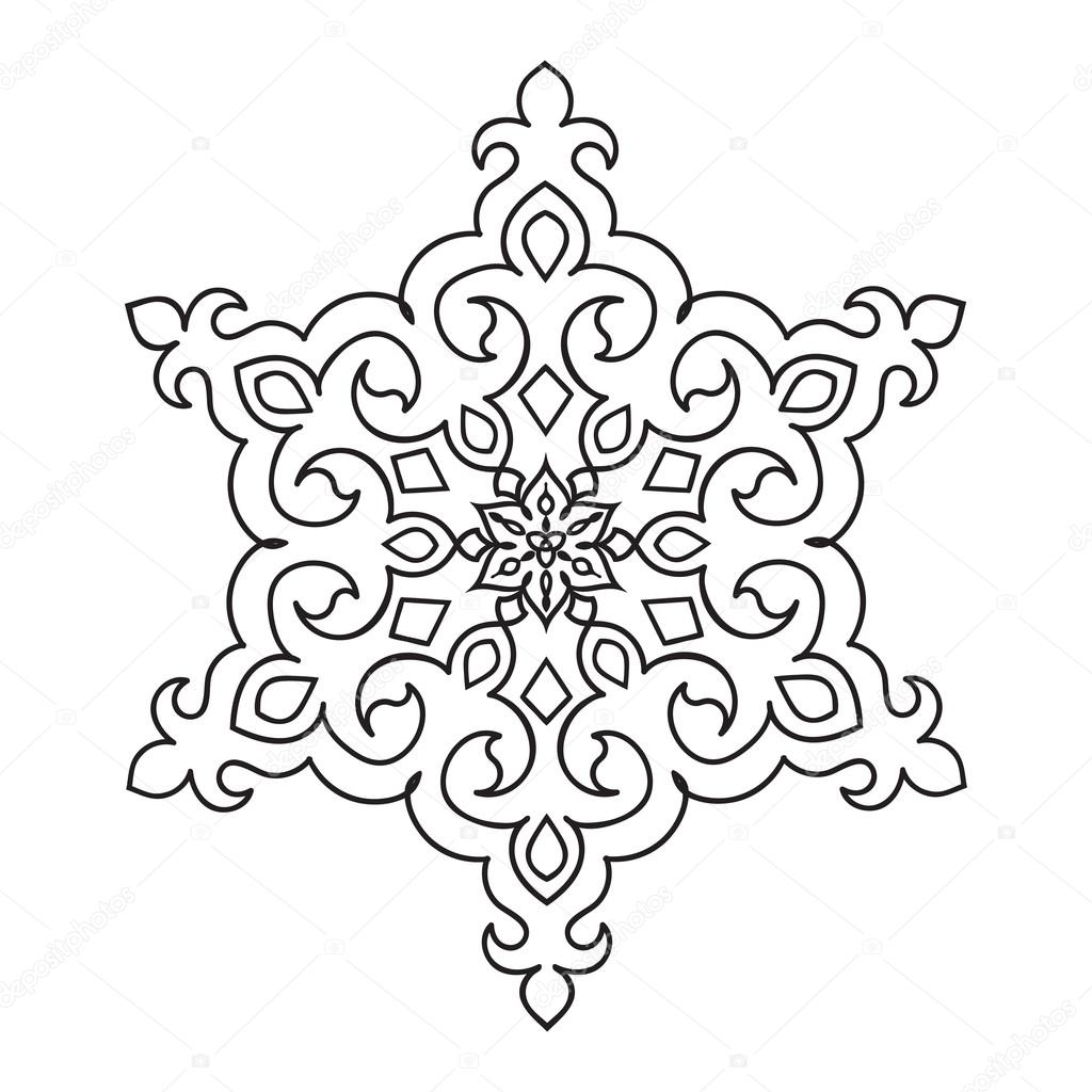 Circular pattern. Islamic ethnic ornament Vector illustration.