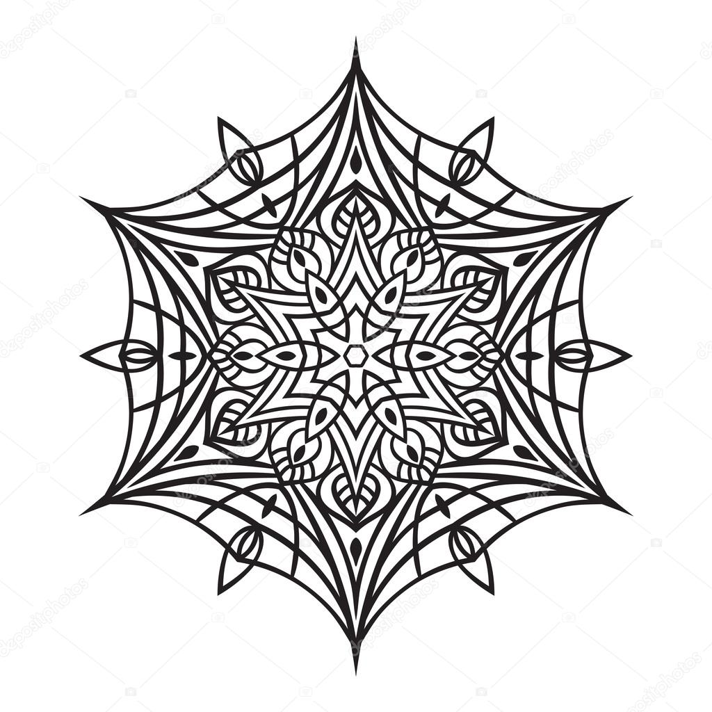 Hand Drawing Zentangle Mandala-Black & White Unique Mandala Art.