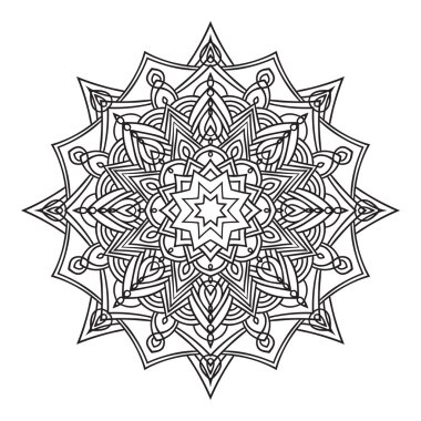Hand drawing ornate mandala element in eastern style