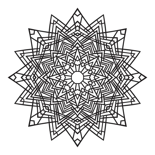 Elemento de mandala adornado dibujo a mano en estilo oriental — Vector de stock