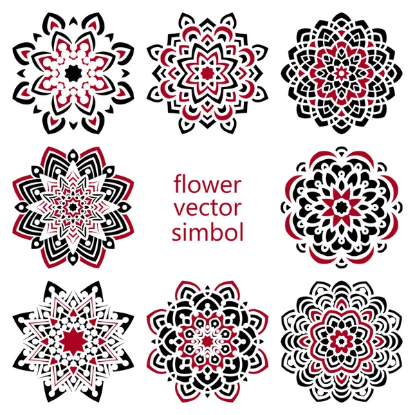 Set of hand drawing zentangle mandala elements — Stockvector