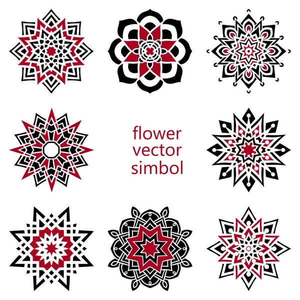 Set of hand drawing zentangle mandala elements — Stockvector