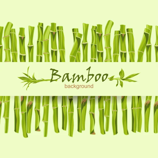 Bacino di bambù verde disegnato a mano con spazio per il testo — Vettoriale Stock