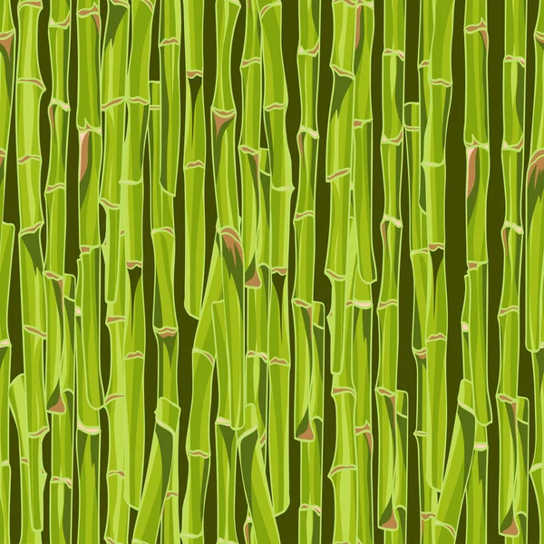 Hand-drawn green bamboo seamless bacground — Stock Vector