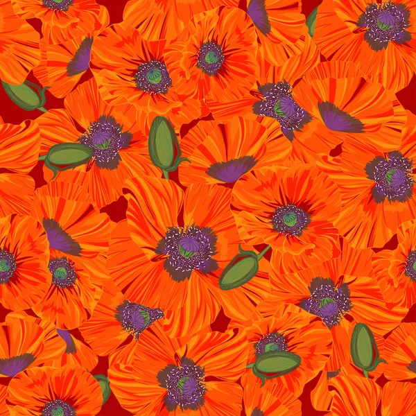 Textura abstracta con amapola. Patrón sin costuras con adorno de ramo de flores festivo — Vector de stock