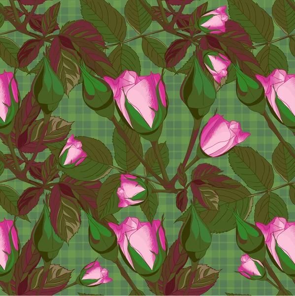 Abstracte textuur met rozen. Naadloze patroon met feestelijke bloem boeket ornament — Stockvector