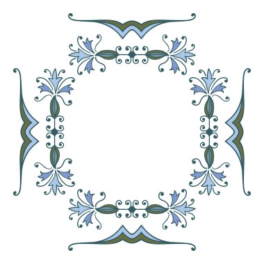 El çizimi zentangle çiçekli dekoratif renk çerçevesi