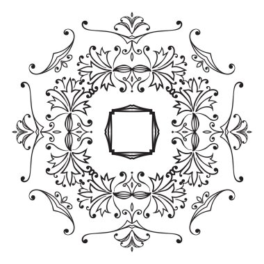 El zentangle dekoratif çerçeve çiçek çizimi