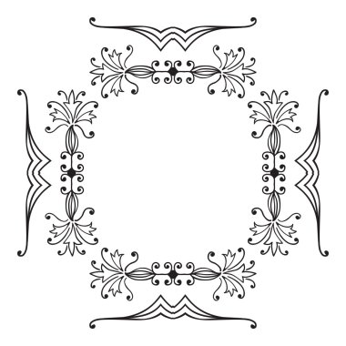 El zentangle dekoratif çerçeve çiçek çizimi