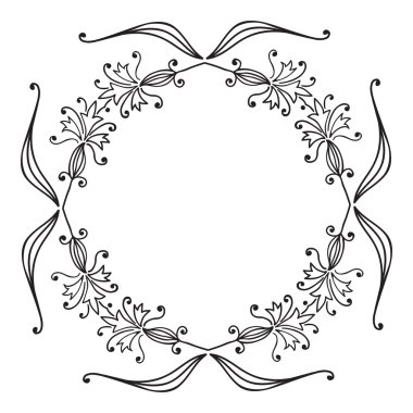 El zentangle dekoratif çerçeve çiçek çizimi