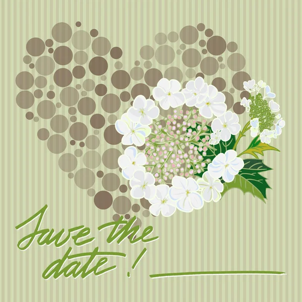 Gratulationskort bröllop med blomma — Stock vektor