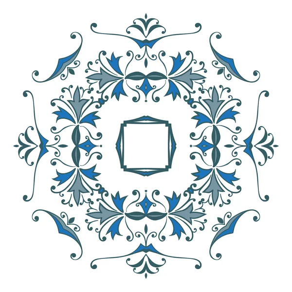 Dessin à la main zentangle floral cadre de couleur décorative — Image vectorielle