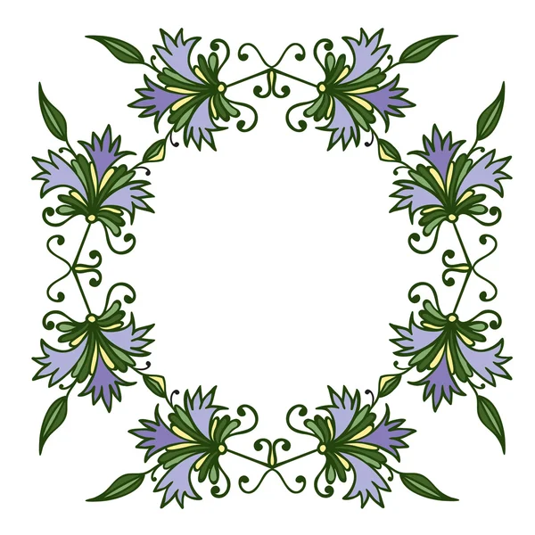 Disegno a mano zentangle floreale decorativo cornice di colore — Vettoriale Stock