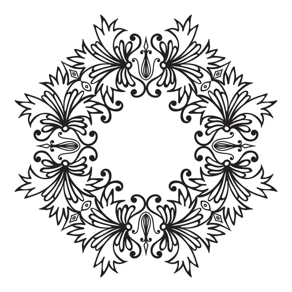 手描きの zentangle 花の装飾的なフレーム — ストックベクタ